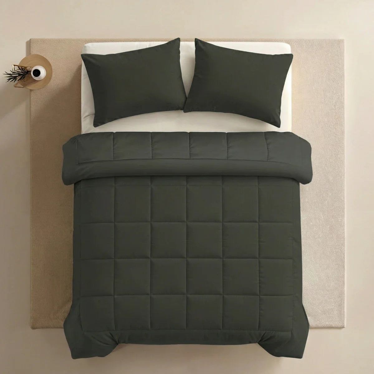 Couette Zelesta Pure Uni Cotton - Olive Noir