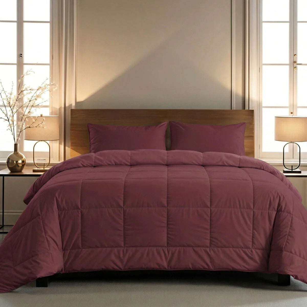 Couette Zelesta Pure Uni Cotton - Bordeaux
