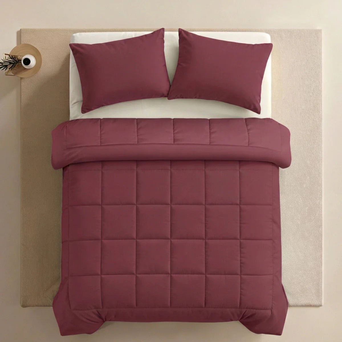 Couette Zelesta Pure Uni Cotton - Bordeaux