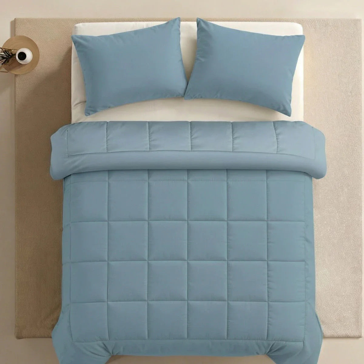 Couette Zelesta Pure Uni Cotton - Bleu Pastel