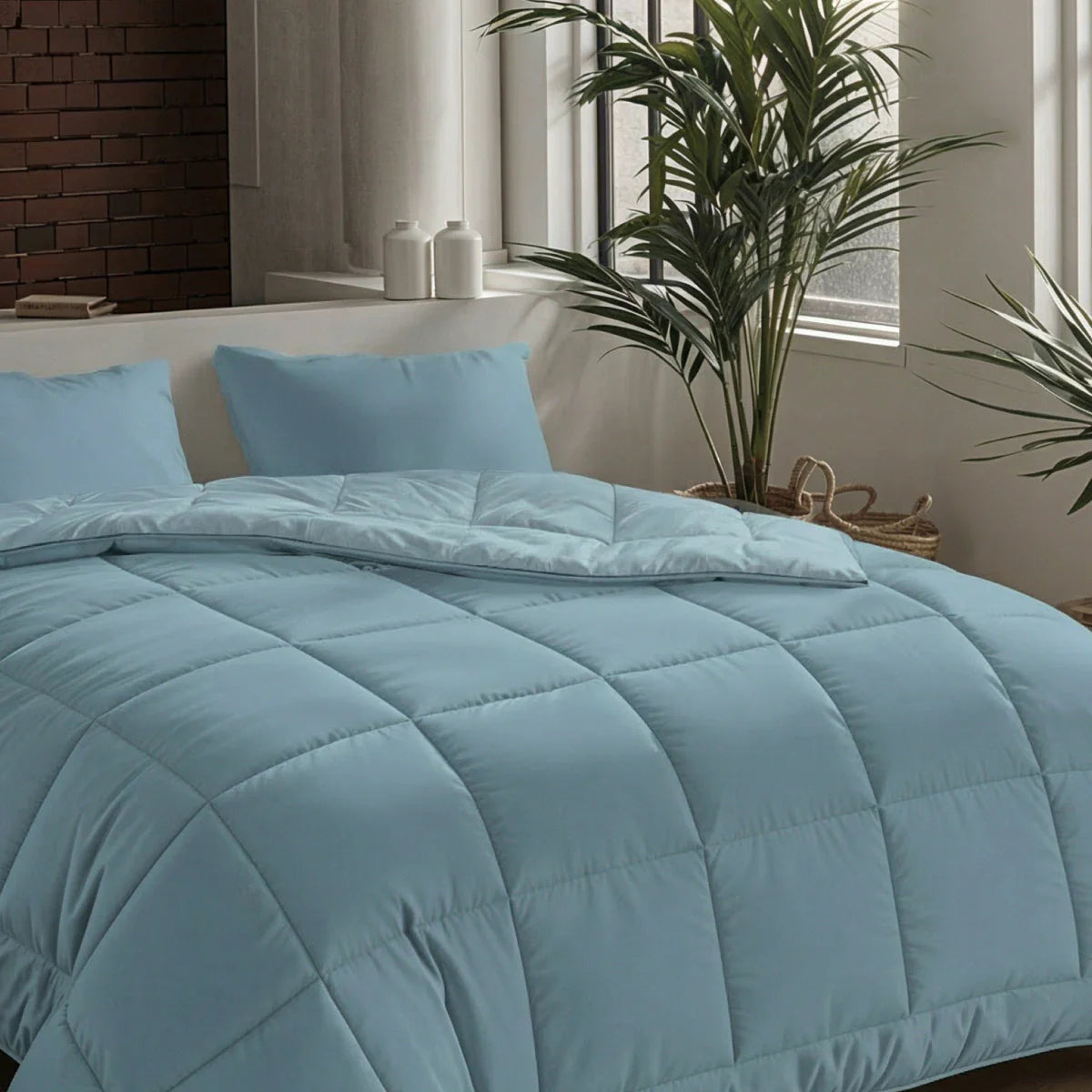 Couette d'été Zelesta Pure Uni Cotton - Bleu pastel