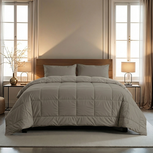 Couette Zelesta Pure Uni 4 Saisons Sans Coutures en Coton – Anthracite