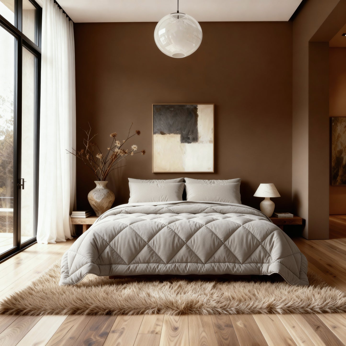 Couette Zelesta Comfort Uni Diamond - Beige Sable