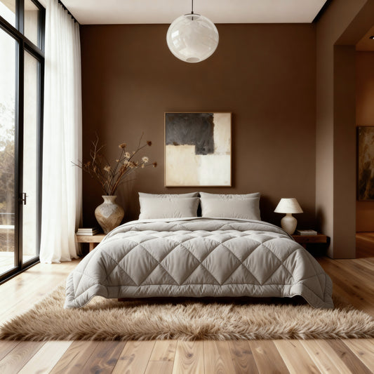 Couette Zelesta Comfort Uni Diamond - Beige Sable