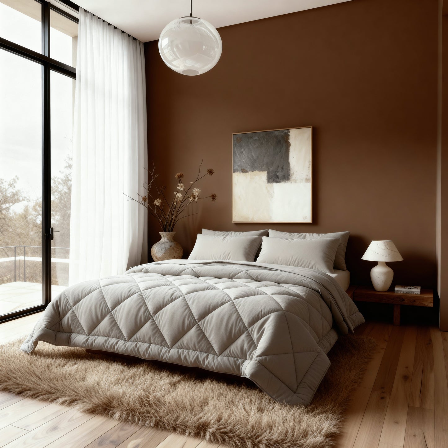 Couette Zelesta Comfort Uni Diamond - Beige Sable