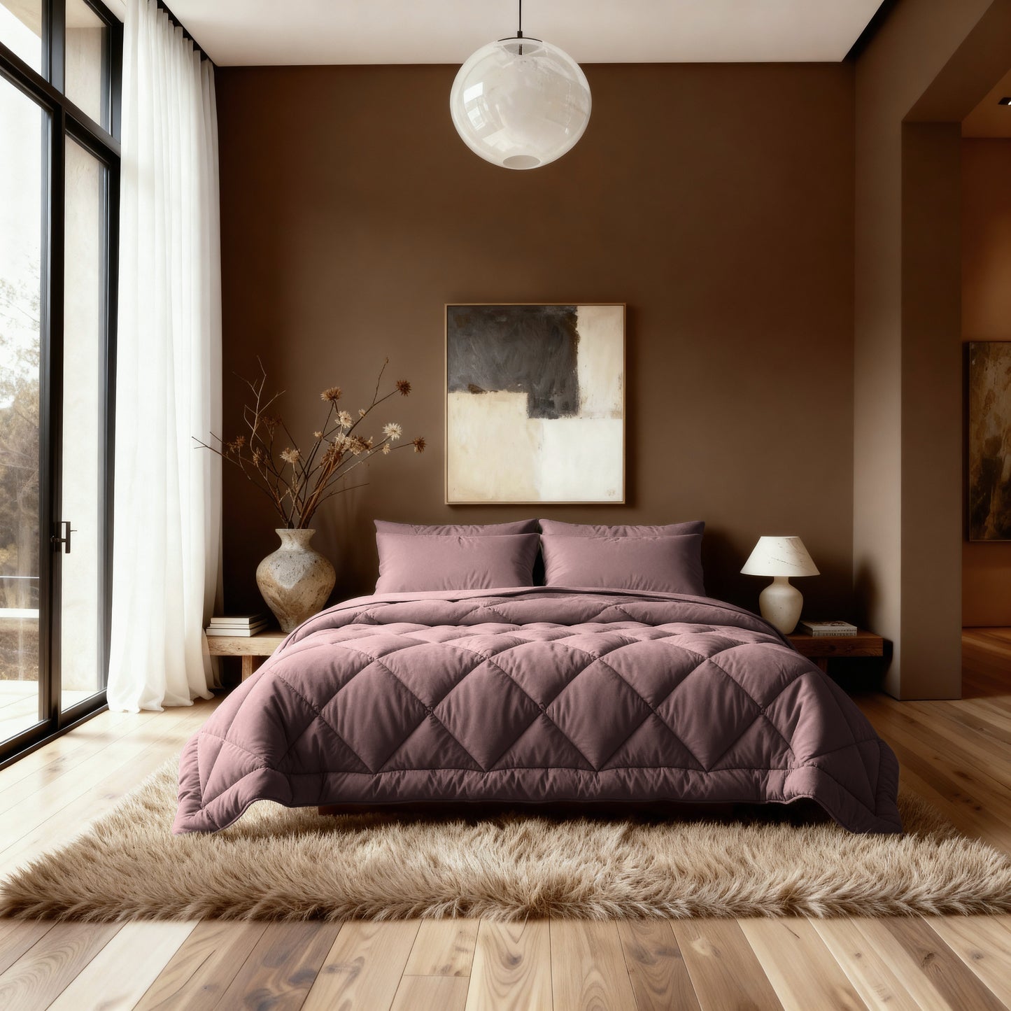 Couette Zelesta Comfort Uni Diamond - Bordeaux