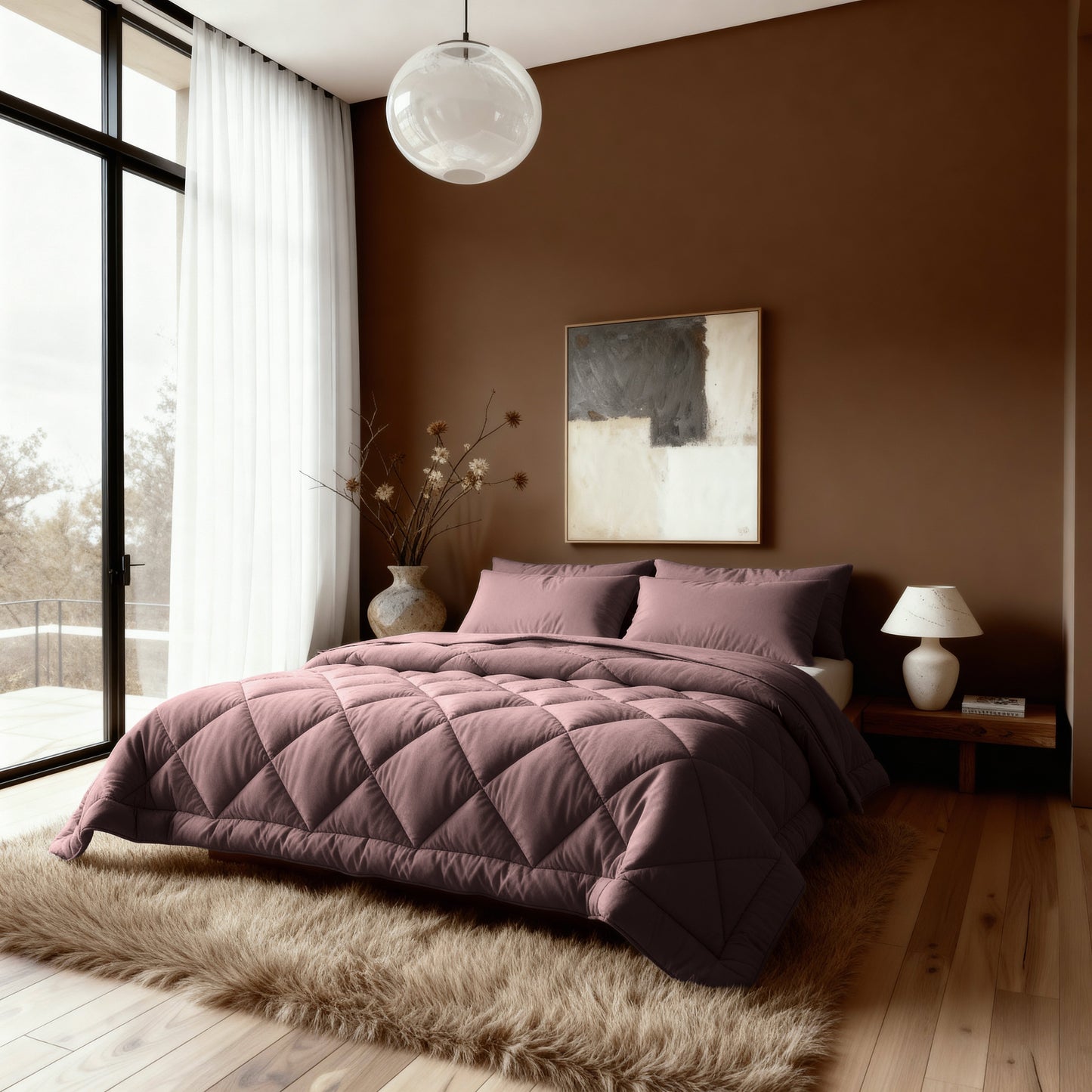 Couette Zelesta Comfort Uni Diamond - Bordeaux