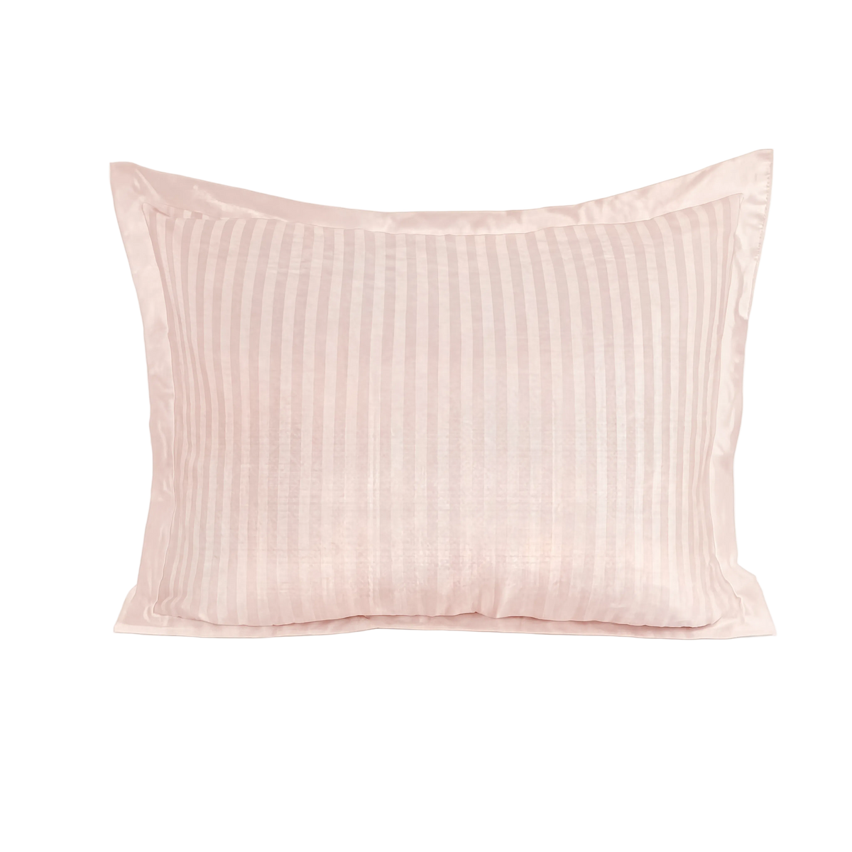 Zelesta Deluxe Hotel Stripe Satin-Baumwolle Kissenbezug-Set, 2 Stück - Rosa