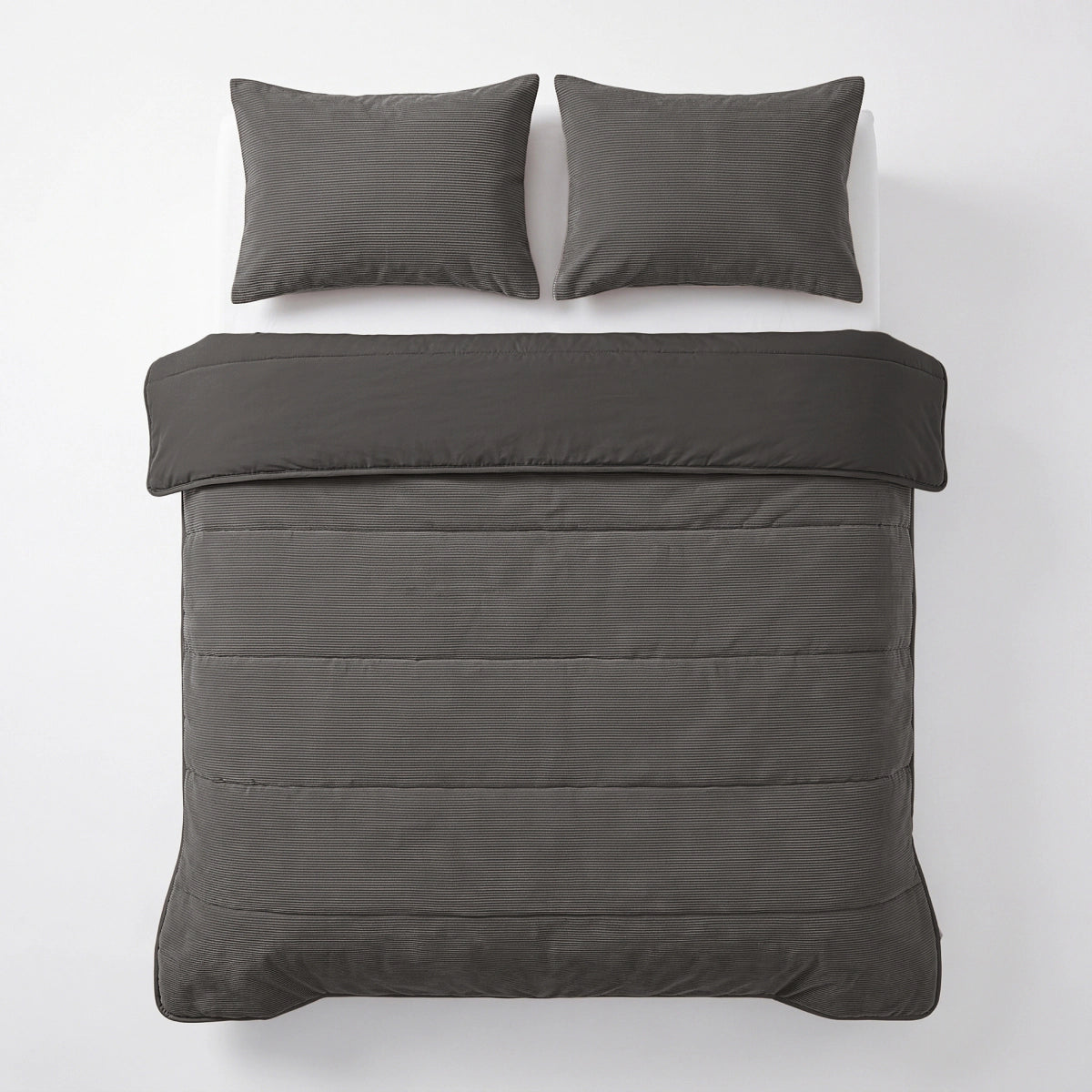 Zelesta Special Corduroy Cotton Kissenbezug-Set, 2 Stück - Anthrazit