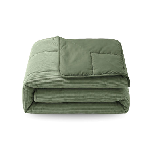Zelesta Special Corduroy Cotton Couette - Vert forêt