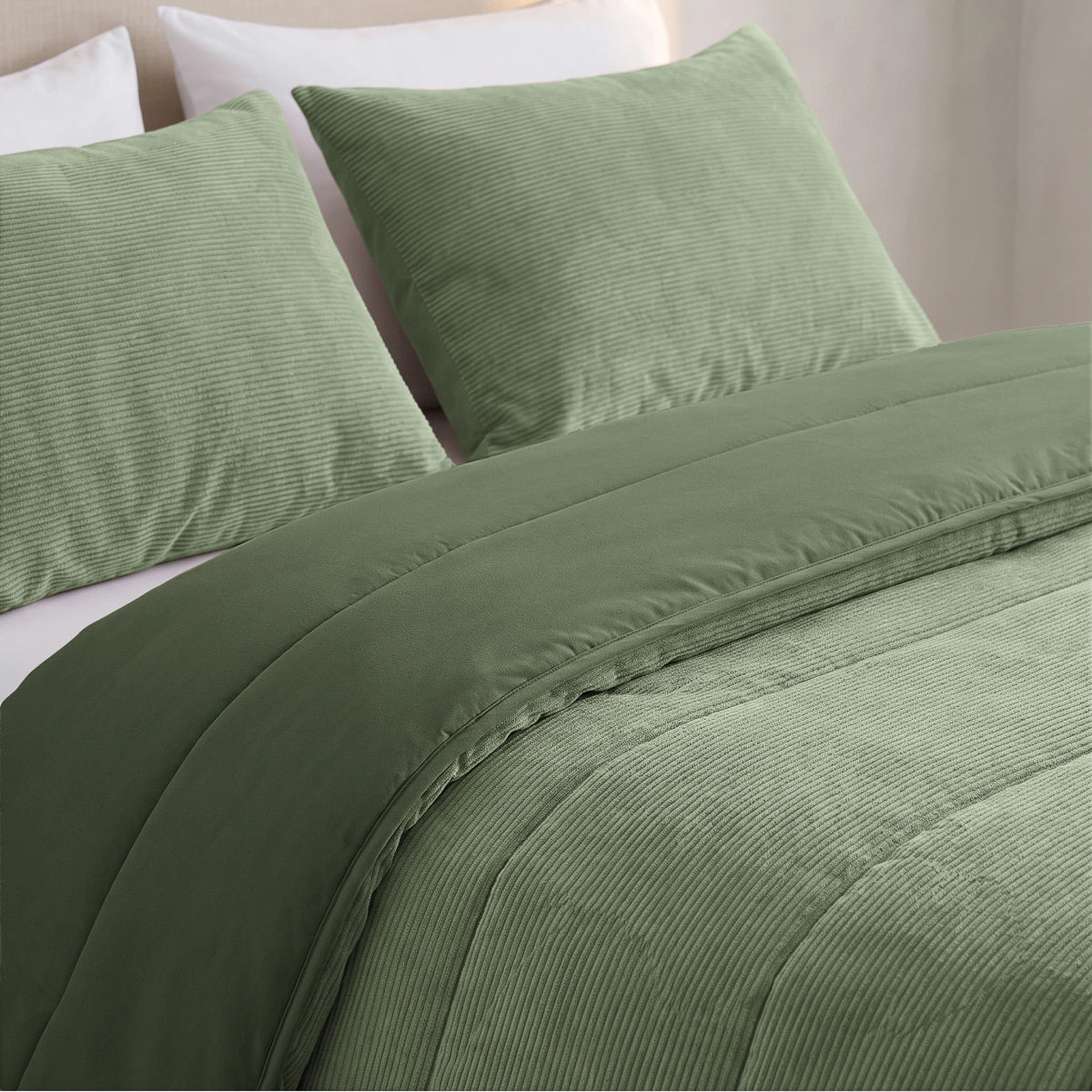 Zelesta Special Corduroy Cotton Couette - Vert forêt