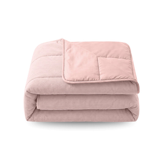 Zelesta Special Corduroy Cotton Couette - Rose poudré