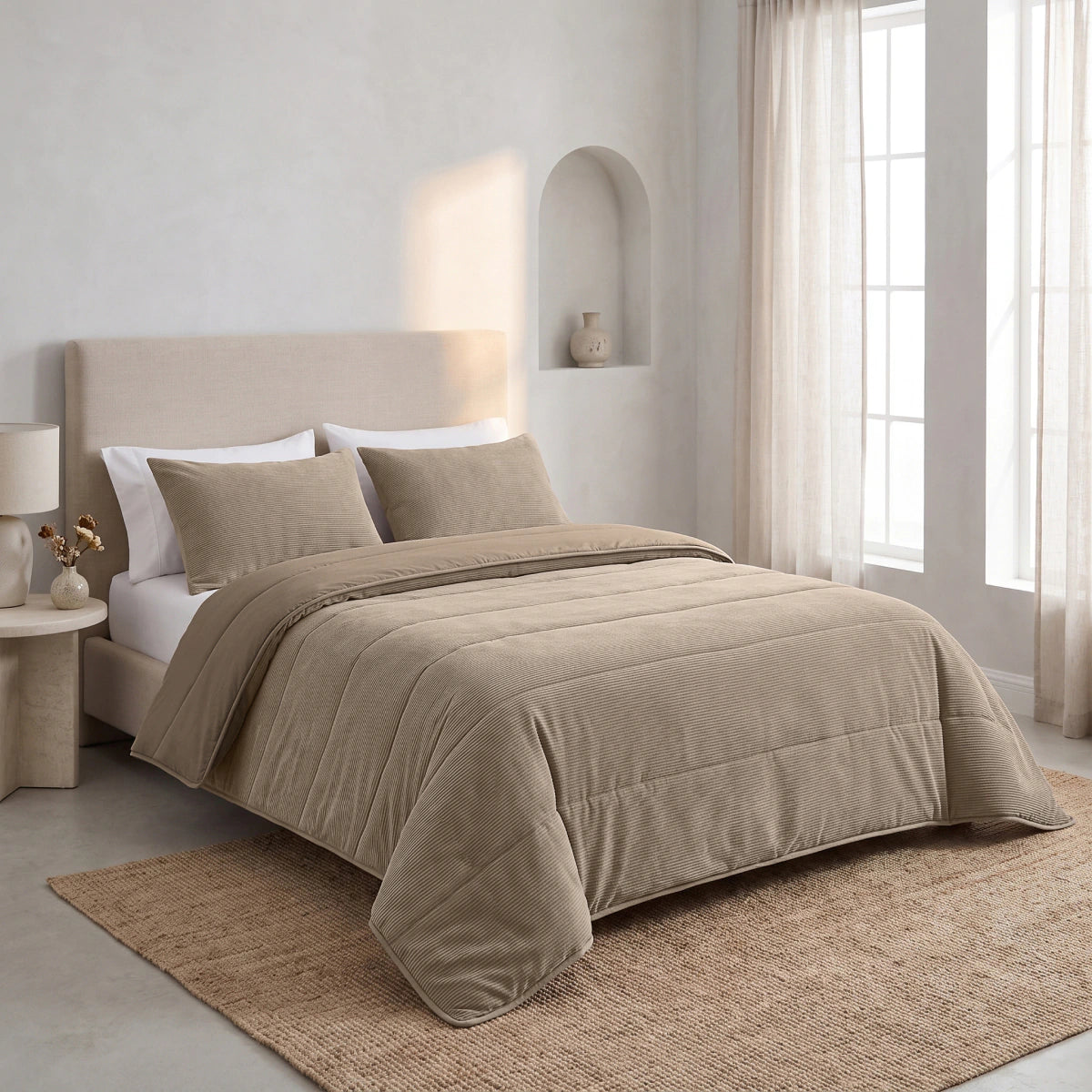 Zelesta Special Corduroy Cotton Bettdecke - Taupe