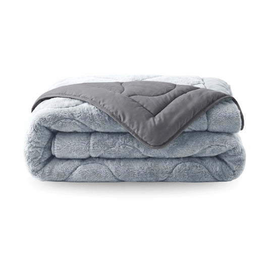 Zelesta Special Teddy Faux Fur Duvet - Blueberry Blue