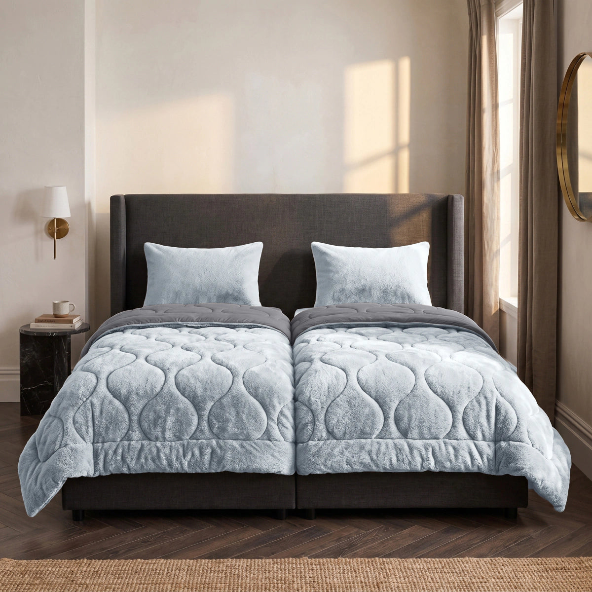 Zelesta Special Teddy Faux Fur Duvet - Blueberry Blue