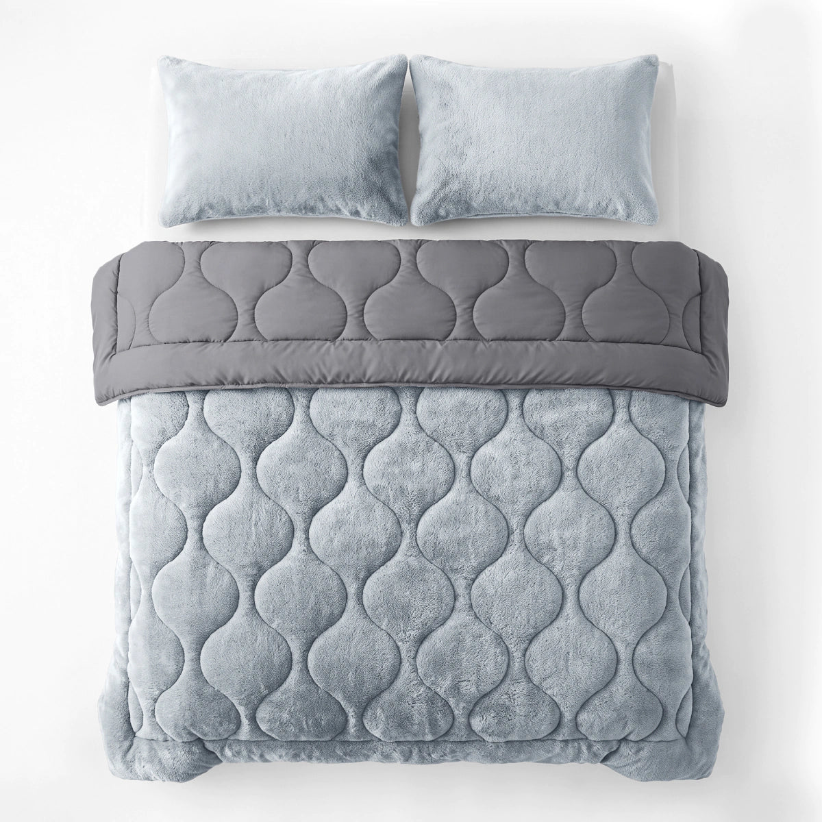 Zelesta Special Teddy Faux Fur Duvet - Blueberry Blue