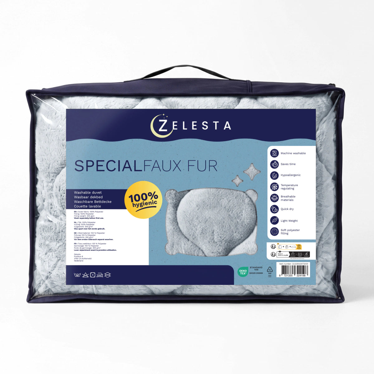 Zelesta Special Teddy Faux Fur Duvet - Blueberry Blue