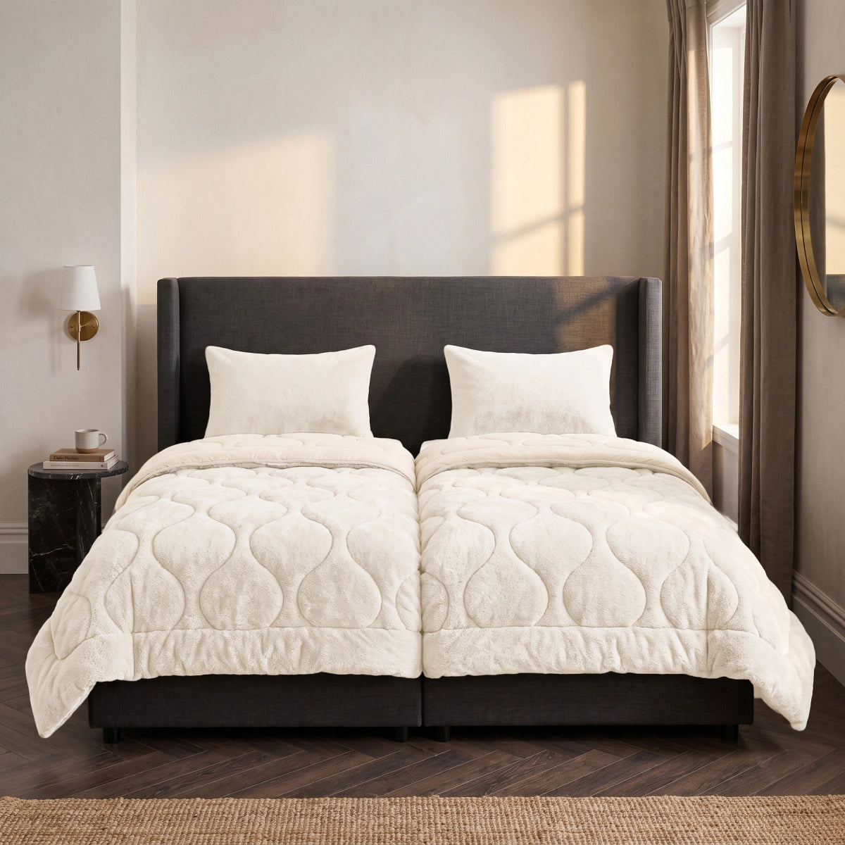 Zelesta Special Teddy Faux Fur Duvet - Marshmallow white