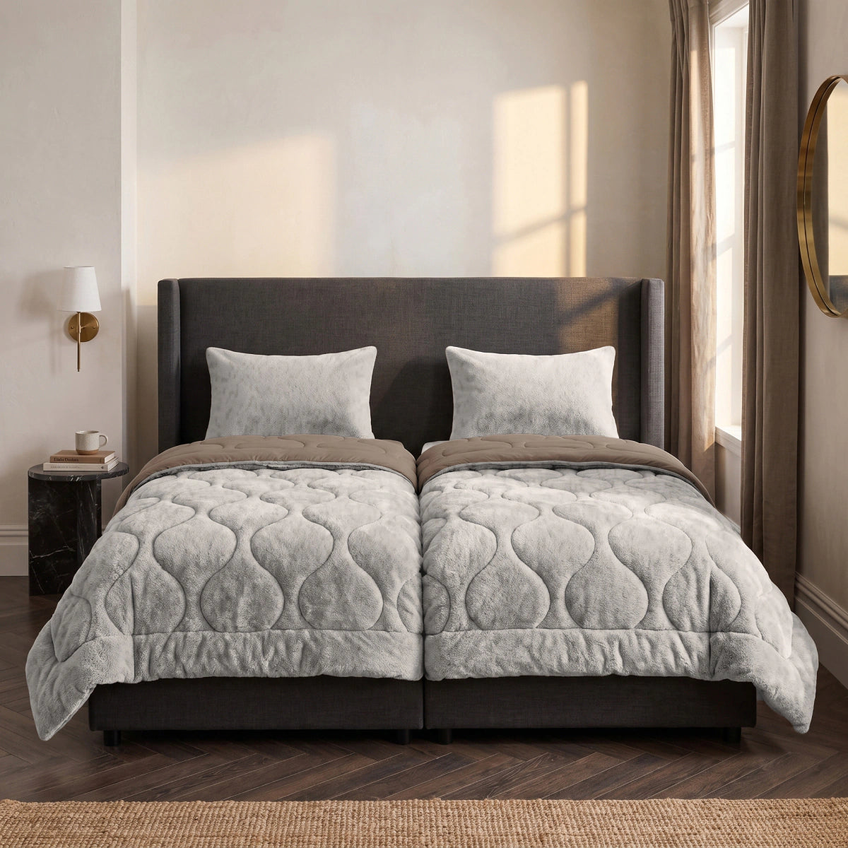 Zelesta Special Teddy Faux Fur Duvet - Moon Grey
