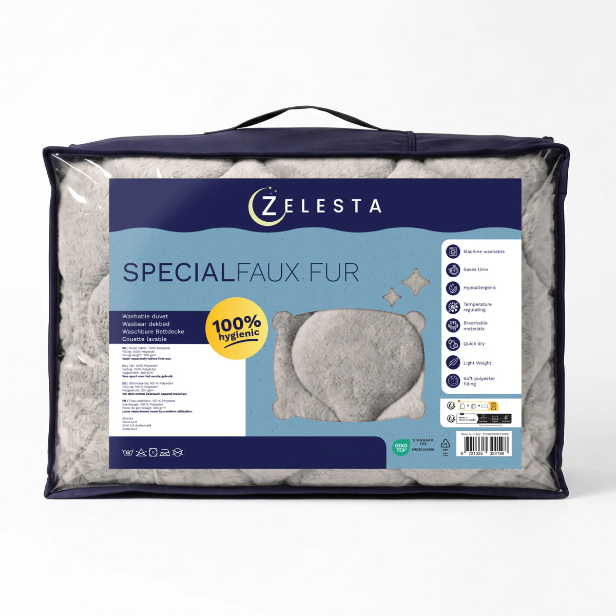 Zelesta Special Teddy Faux Fur Duvet - Moon Grey