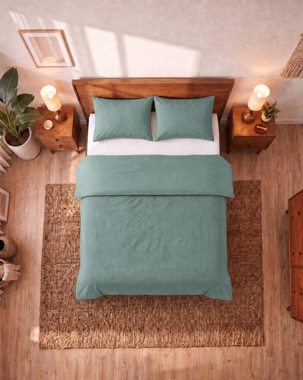 Zelesta Comfort Uni Nahtlose Bettdecke - Meeresgrün