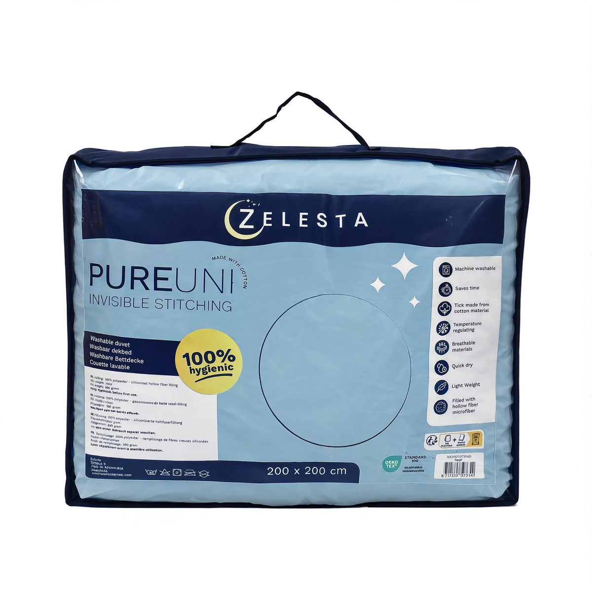 Zelesta Pure Uni Seamless Cotton Duvet - Soft Chambray Blue