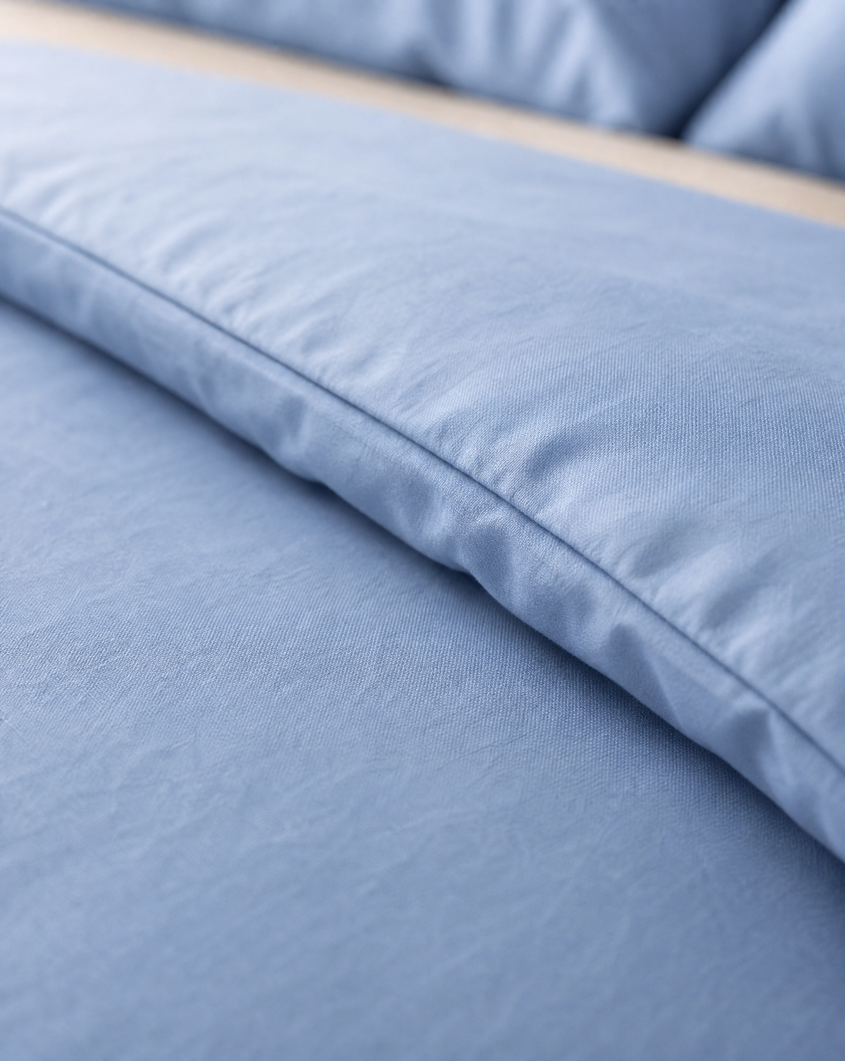 Zelesta Pure Uni Nahtlose Bettdecke aus Baumwolle - Soft Chambray Blau