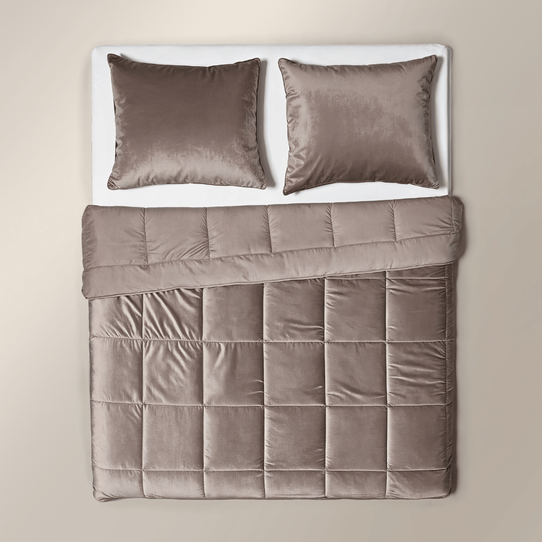 Couette spéciale en velours Zelesta - Taupe