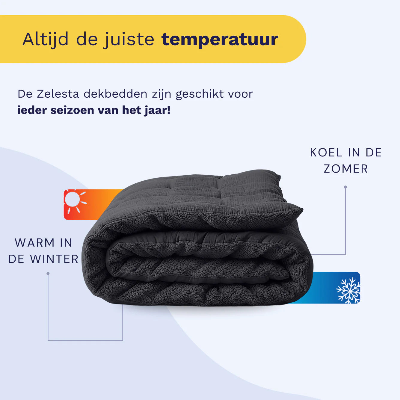 Couette en mousseline de coton spéciale Zelesta Teddy - Anthracite
