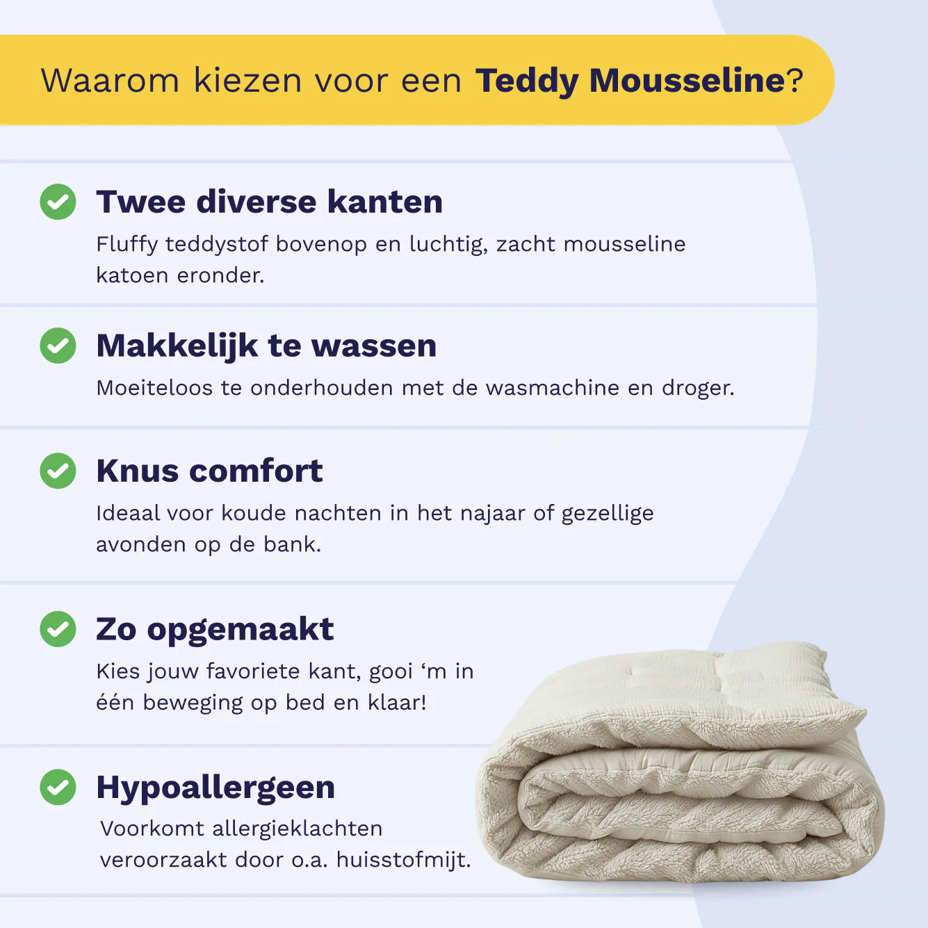 Couette en mousseline de coton spéciale Zelesta Teddy - Beige