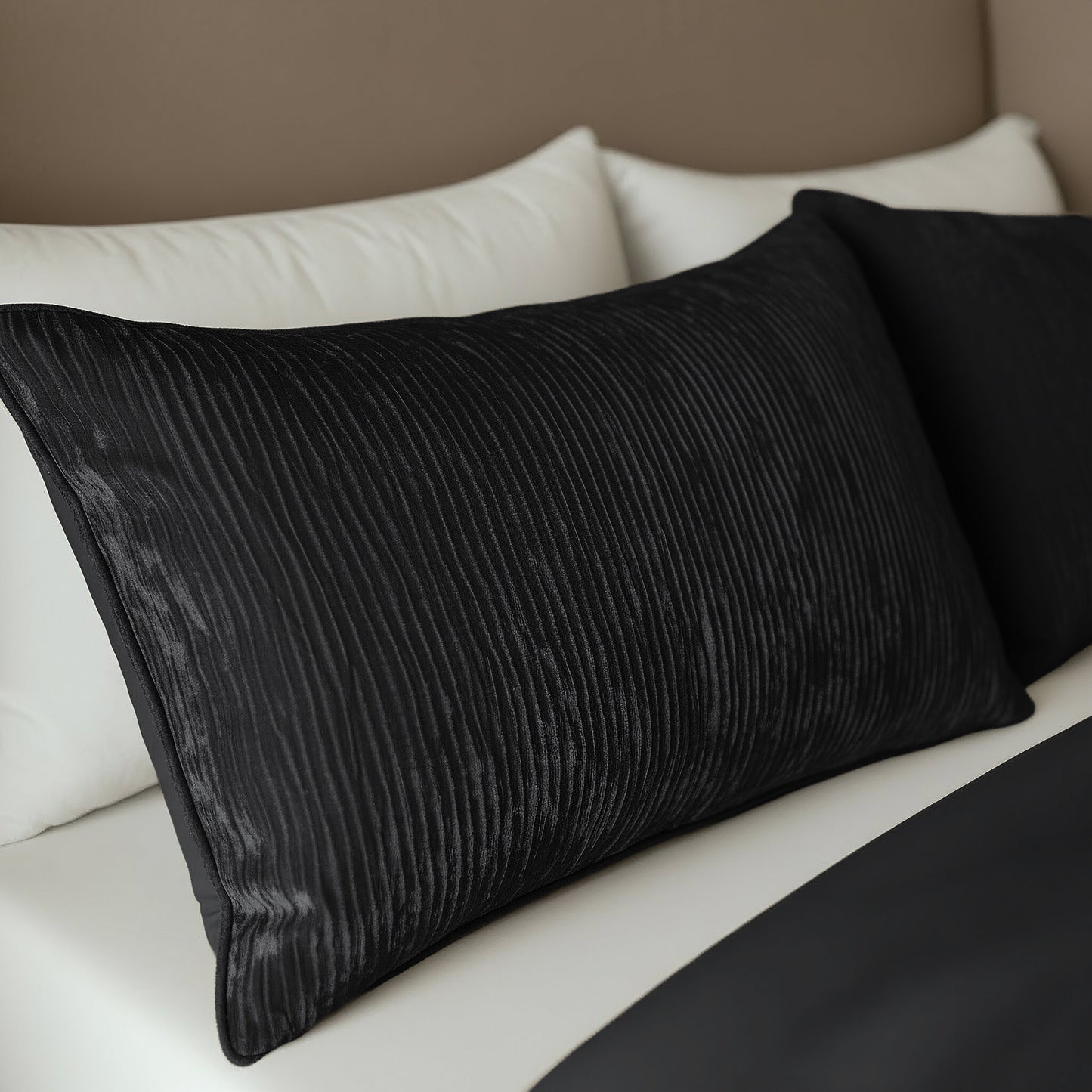 Ensemble de 2 taies d'oreiller Zelesta Special Velvet Chic - Noir