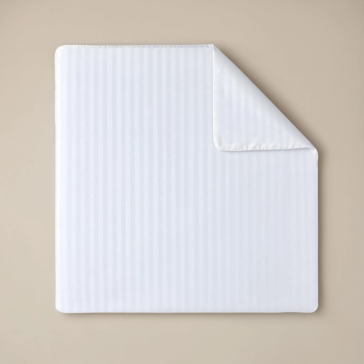 Zelesta Deluxe Hotel Stripe Satin Cotton Couette - Blanc