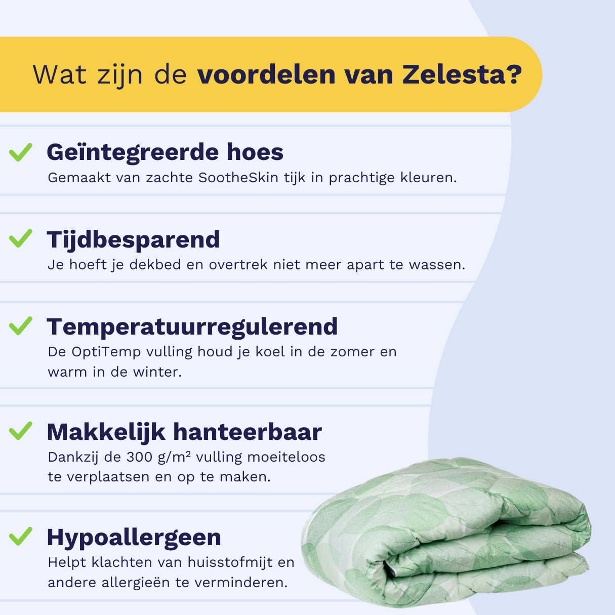 Zelesta Comfort Design Duvet - Fresh Leaf image
