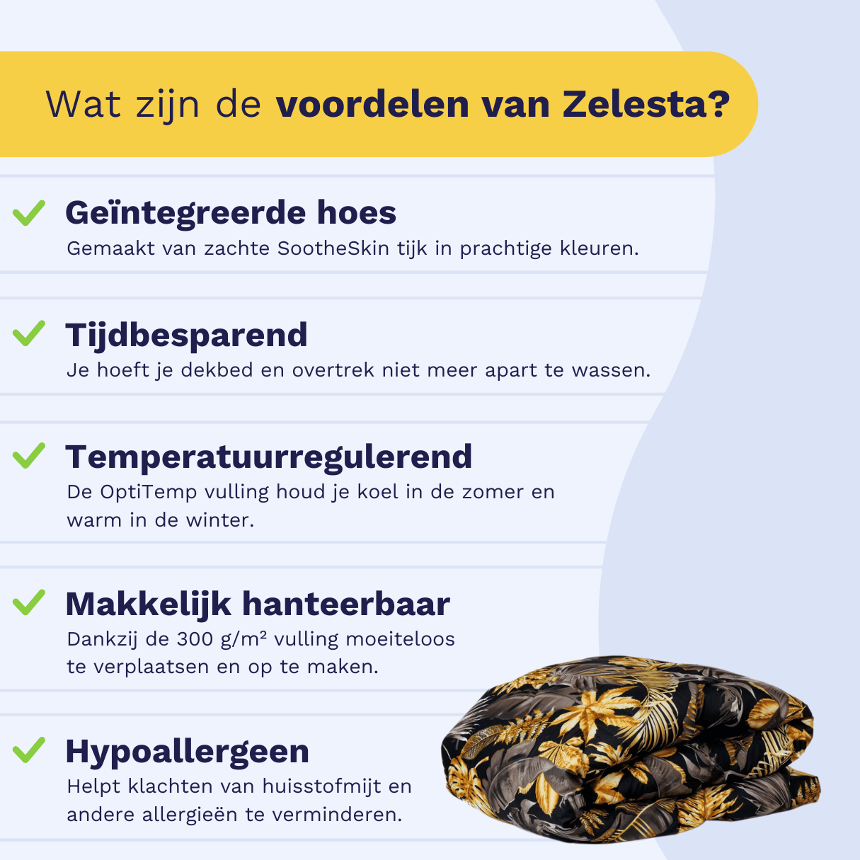 Zelesta Comfort Design Duvet - Golden Leaves image