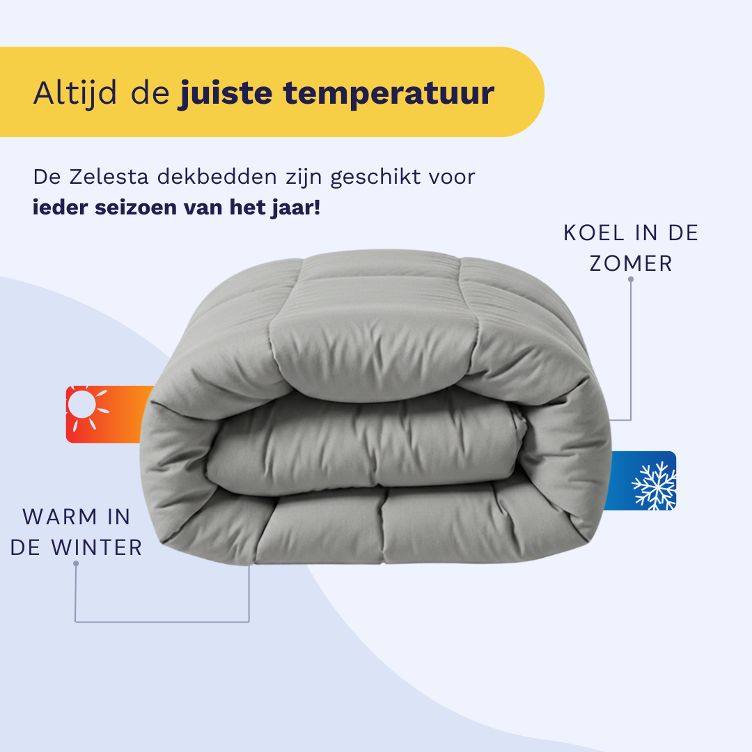 Couette Zelesta Pure Uni Cotton - Gris Matin