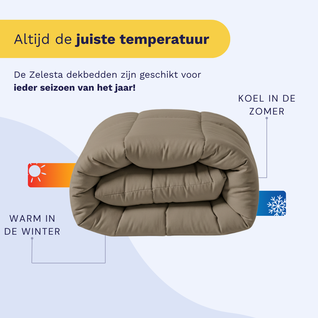 Zelesta Comfort Uni Duvet - Taupe Naturel
