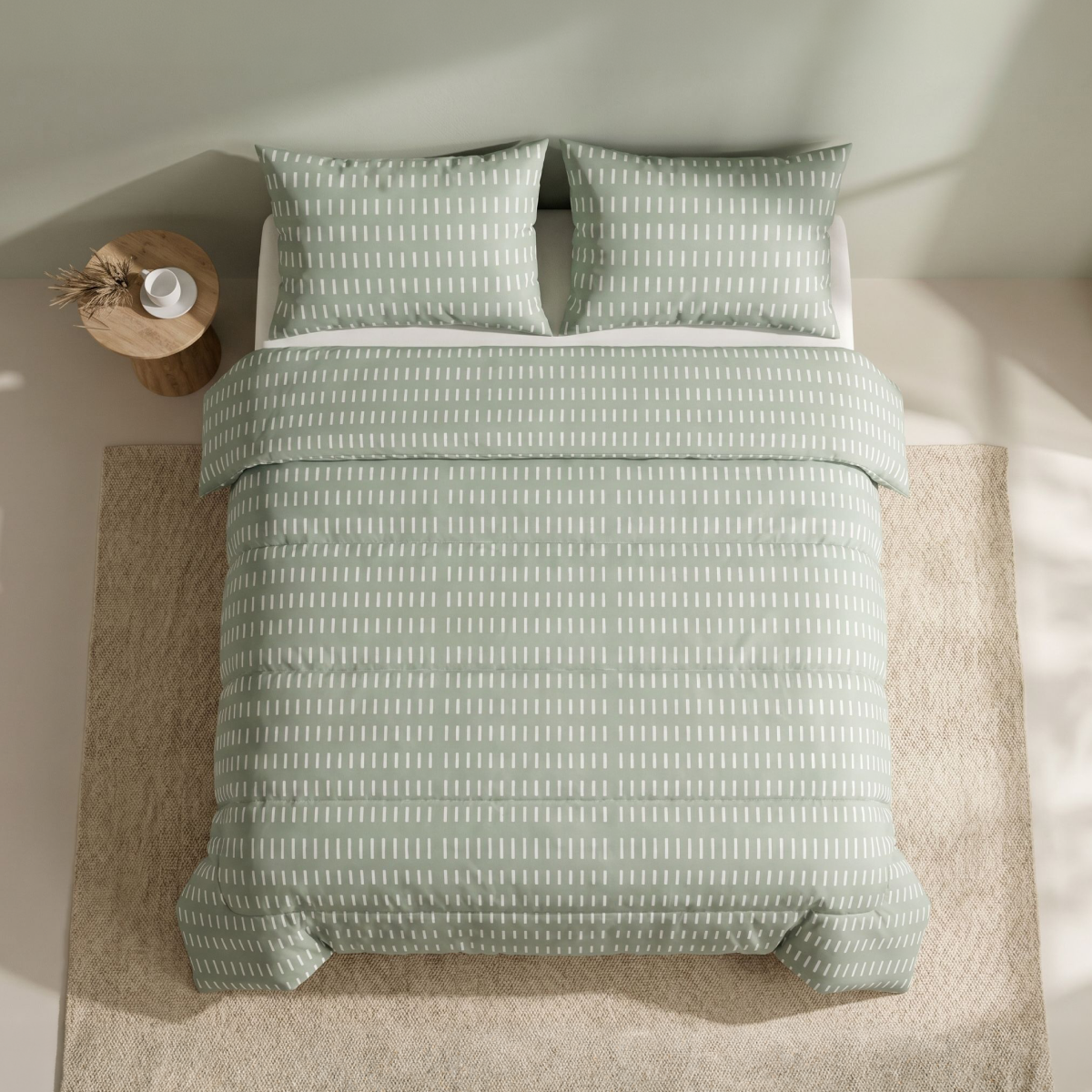 Couette d'été Zelesta Comfort Design - Points olive