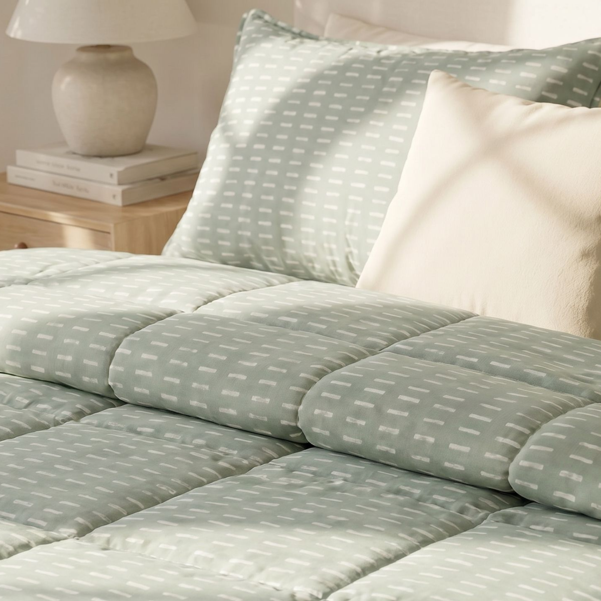 Couette d'été Zelesta Comfort Design - Points olive