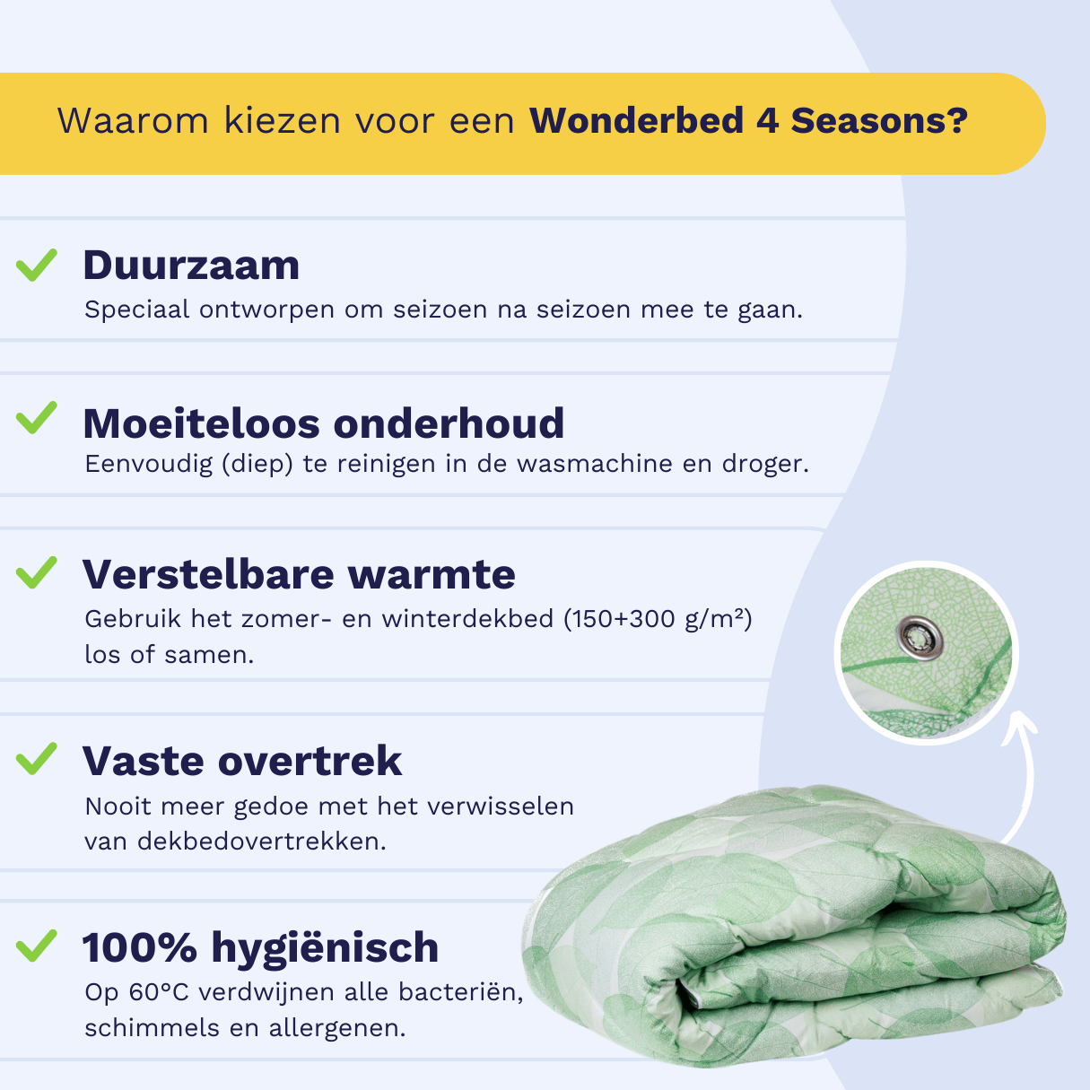Zelesta Comfort Design 4-Season Duvet - Fresh Leaf image