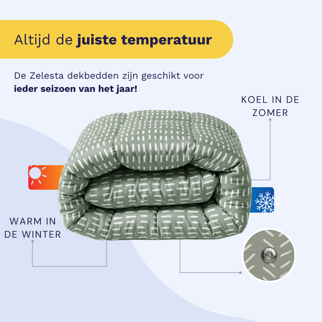 Zelesta Comfort Design 4-Season Duvet - Olive Stitches image