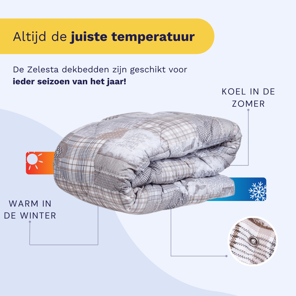 Zelesta Comfort Design 4-Season Duvet - Patchwork Hearts image
