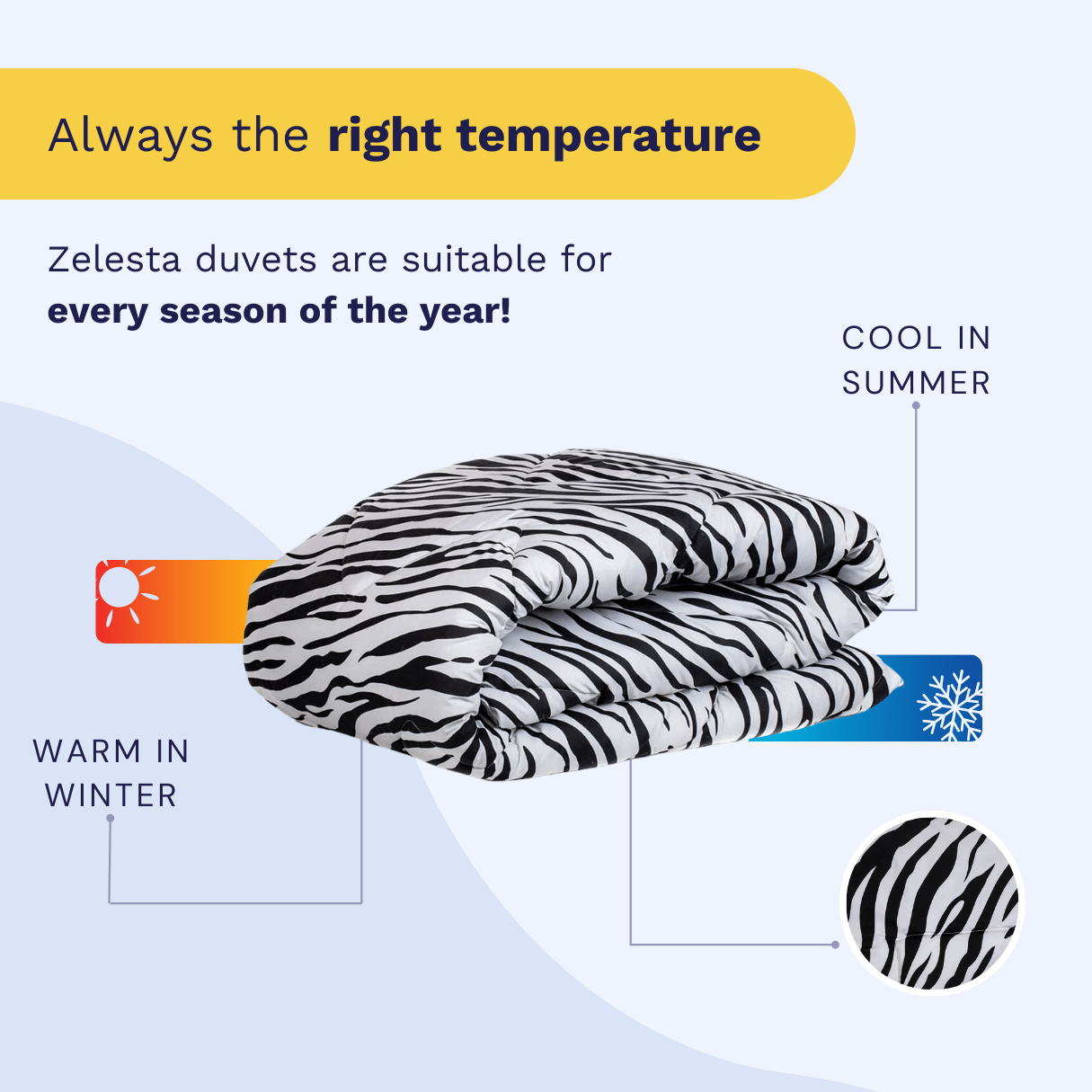 Zelesta Comfort Design 4-Season Duvet - Zebra Skin image