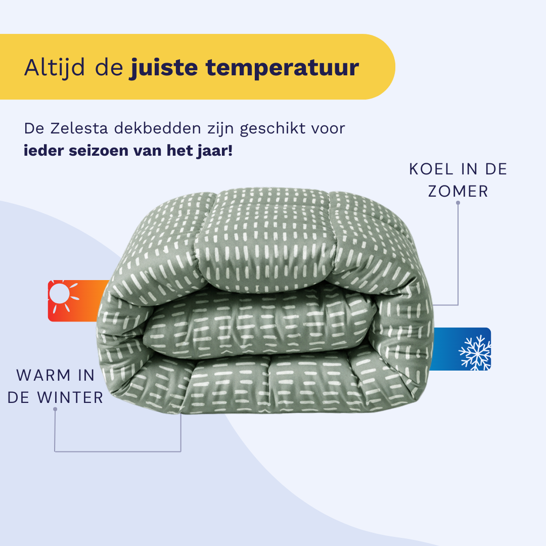 Couette Zelesta Comfort Design - Points Olive