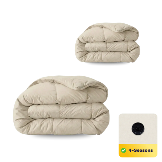 Couette Zelesta Pure Uni Cotton 4 saisons - Sable du désert
