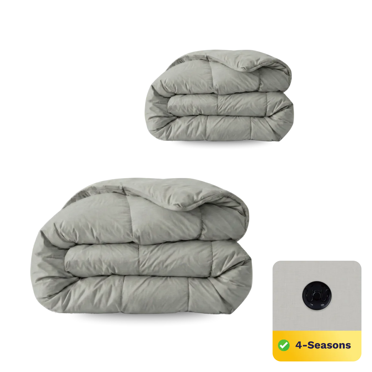 Couette Zelesta Pure Uni Cotton 4 saisons - Gris Matin