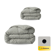 Couette Zelesta Pure Uni Cotton 4 saisons - Gris Matin