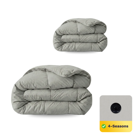 Couette Zelesta Pure Uni Cotton 4 saisons - Gris Matin