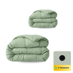 Couette Zelesta Pure Uni Cotton 4 saisons - Vert naturel