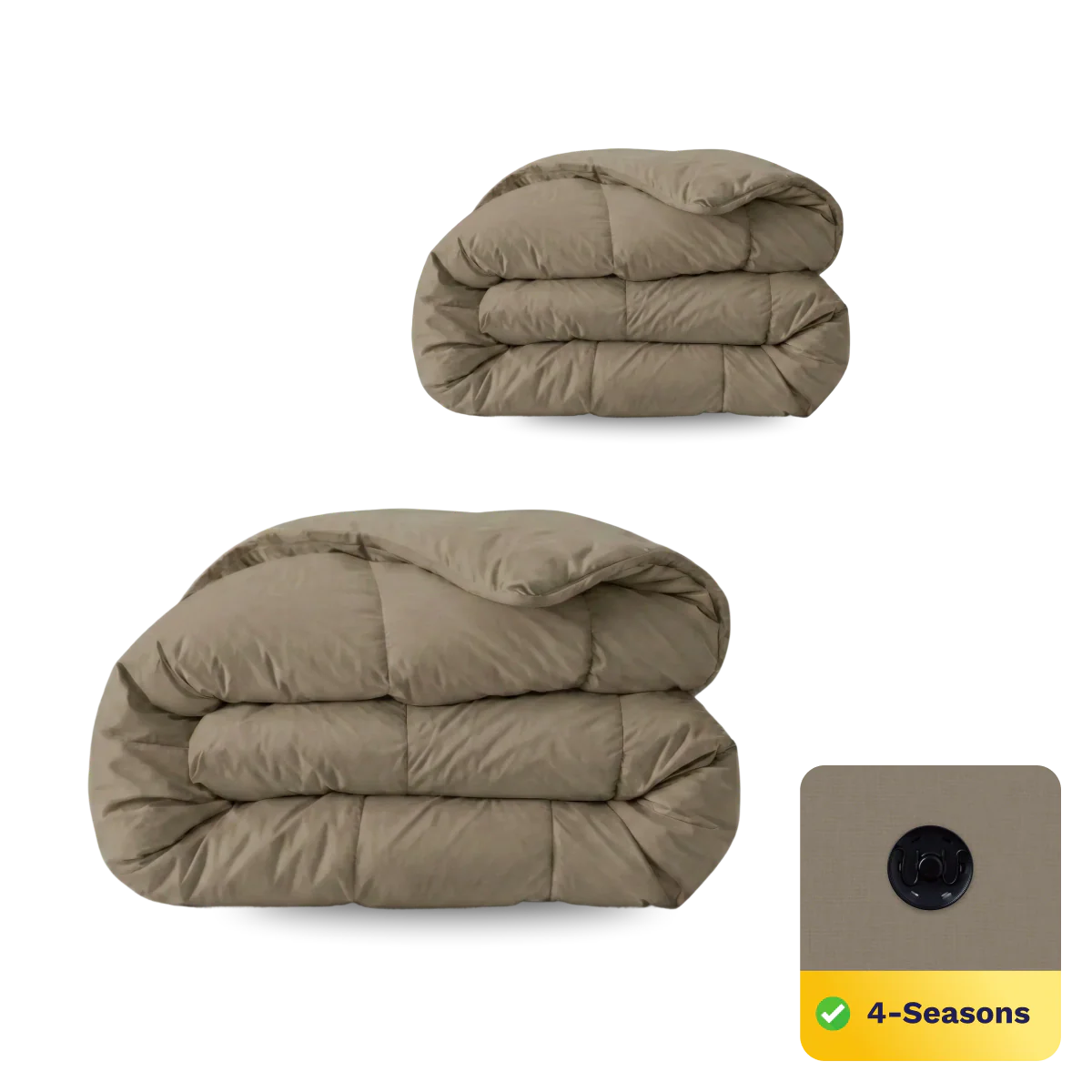 Couette Zelesta Comfort Uni 4 saisons - Taupe naturel