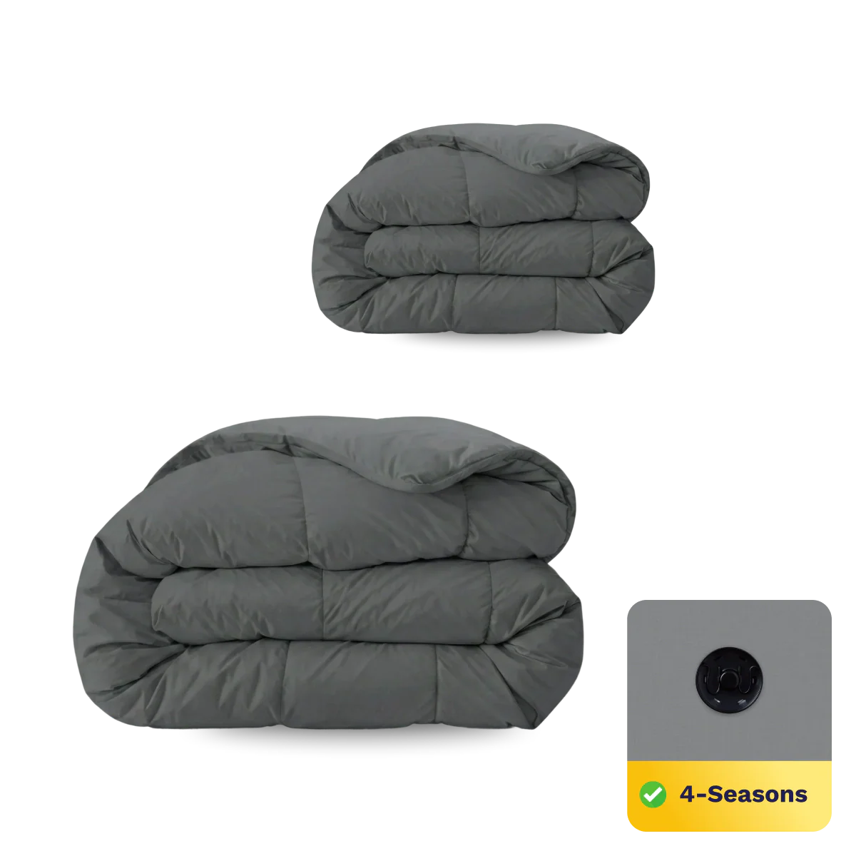 Couette Zelesta Comfort Uni 4 saisons - Gris Pierre